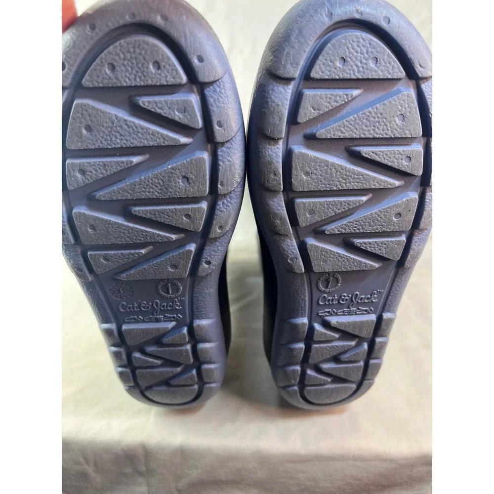 Cat & Jack Kids Navy Blue Waterproof Rubber Rain Boots Size 1 Matte Finish